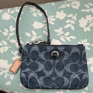 Coach Denim Signature Wristlet